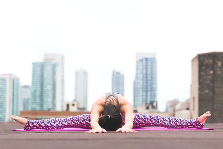 Yoga mat meditation photo