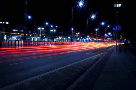 Highway lights long exposure