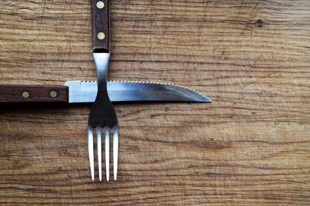 Wooden kitchen cutlery photo