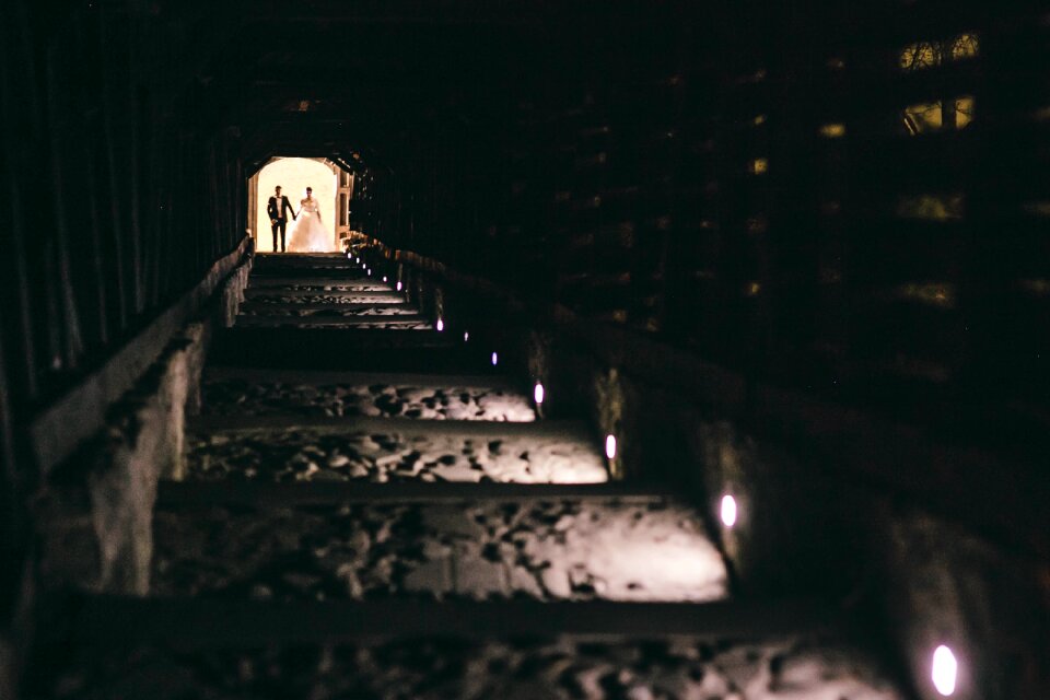 Stairs lights people