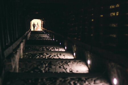 Stairs lights people photo