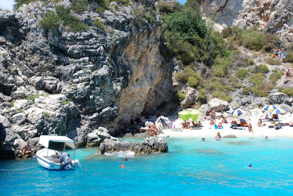 Greece agiofili beach rocks