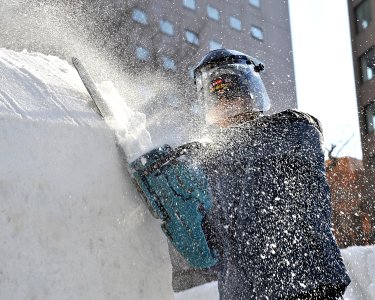 2014 Navy Misawa Snow Team continues sculpting for the 65th Annual Sapporo Snow Festiva 140131-N-ZI955-216