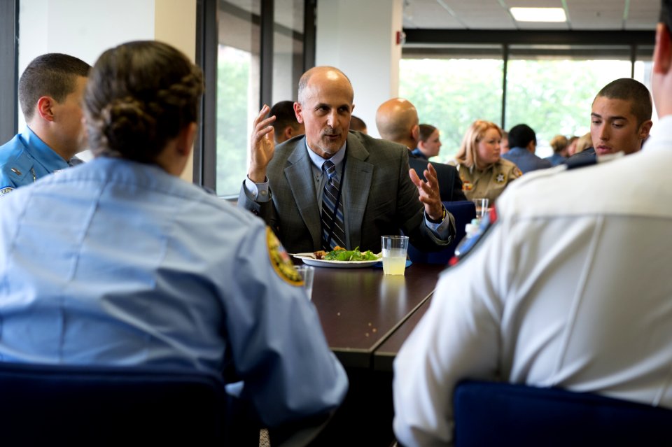 2015 Law Enforcement Explorers Conference shot from behind during meal