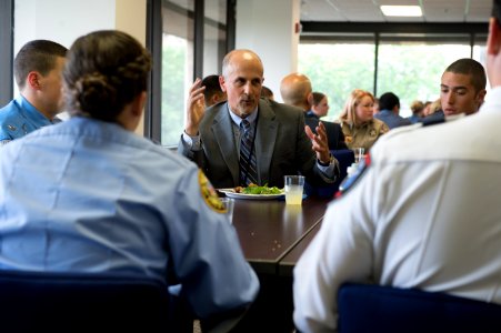 2015 Law Enforcement Explorers Conference shot from behind during meal