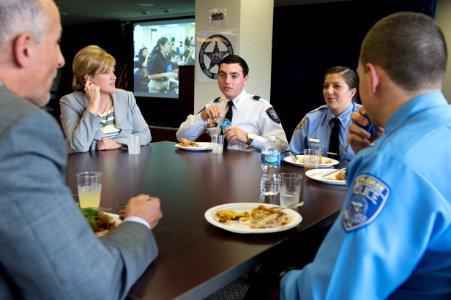 2015 Law Enforcement Explorers Conference explorer opens water bottle