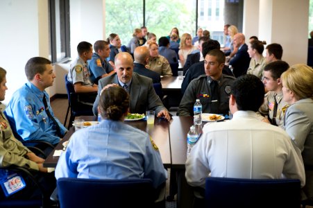 2015 Law Enforcement Explorers Conference group shot of explorers during meal