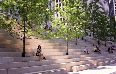 Downtown city staircase photo