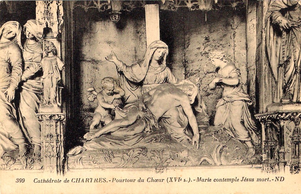 2016-03-16 399 Cathédrale de Chartres Pourtour du Choeur Marie contemple Jésus mort ND