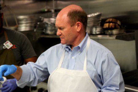 2016-06-16 Senator Coons visits Lewes, DE for the grand opening of Matt's Fish Camp (27433555780)