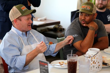 2016-06-16 Senator Coons visits Lewes, DE for the grand opening of Matt's Fish Camp (27677878416)