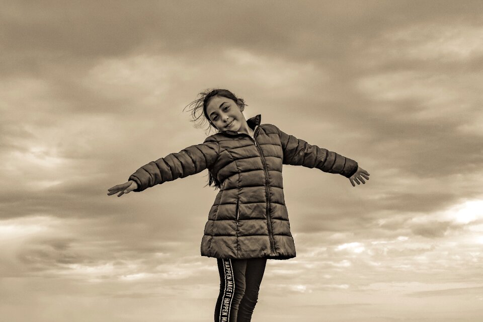 Enjoying nature childhood flying