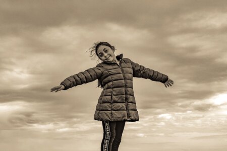 Enjoying nature childhood flying