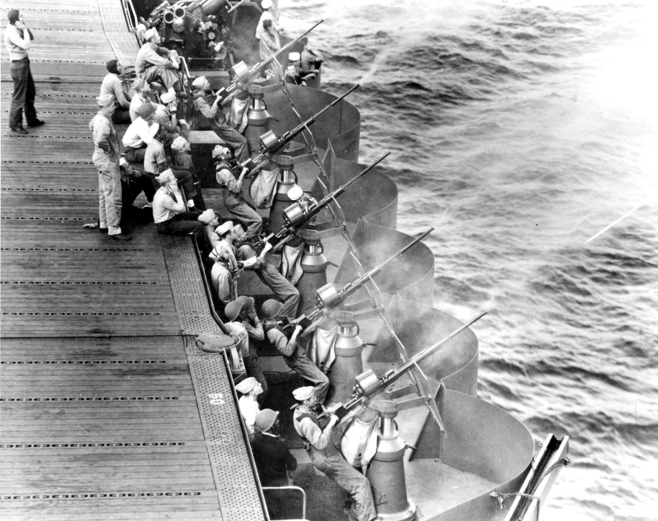 20mm gunnery drill on USS Enterprise (CV-6) 1942