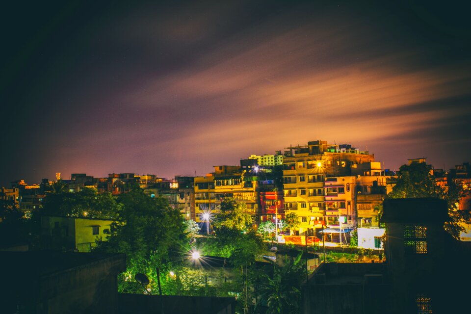 Night lights sky