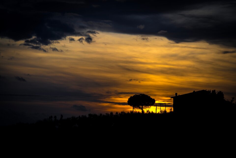 Evening afterglow sky