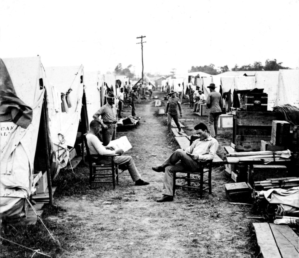 22nd US Infantry at Camp Wallace, Philippine Islands c1902