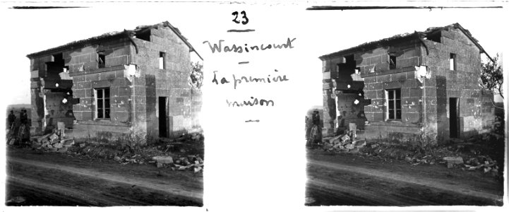 23. Wassincourt (Vassincourt). La première maison - Fonds Berthelé - 49Fi52