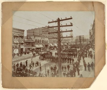 24th Infantry Leaving Salt Lake City, Utah for Chattanooga, Tennessee, April 24th, 1898 LCCN98501484