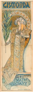 24. Alfons Mucha, Plakát Gismonda. Sarah Bernhardt, 1894, Uměleckoprůmyslové muzeum v Praze