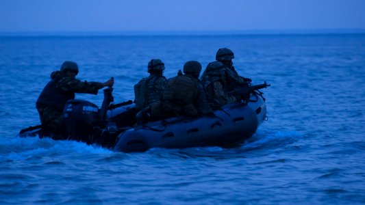 26th MEU Marines, U.S. Air Force military personnel, Polish military personnel, and members of the Romanian 307th Naval Infantry Battalion participate in a Joint Personnel Recovery exercise (27882882867) photo