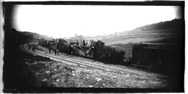 27-10-1915. Trains blindés. Canons de 400 - Fonds Berthelé - 49Fi1527