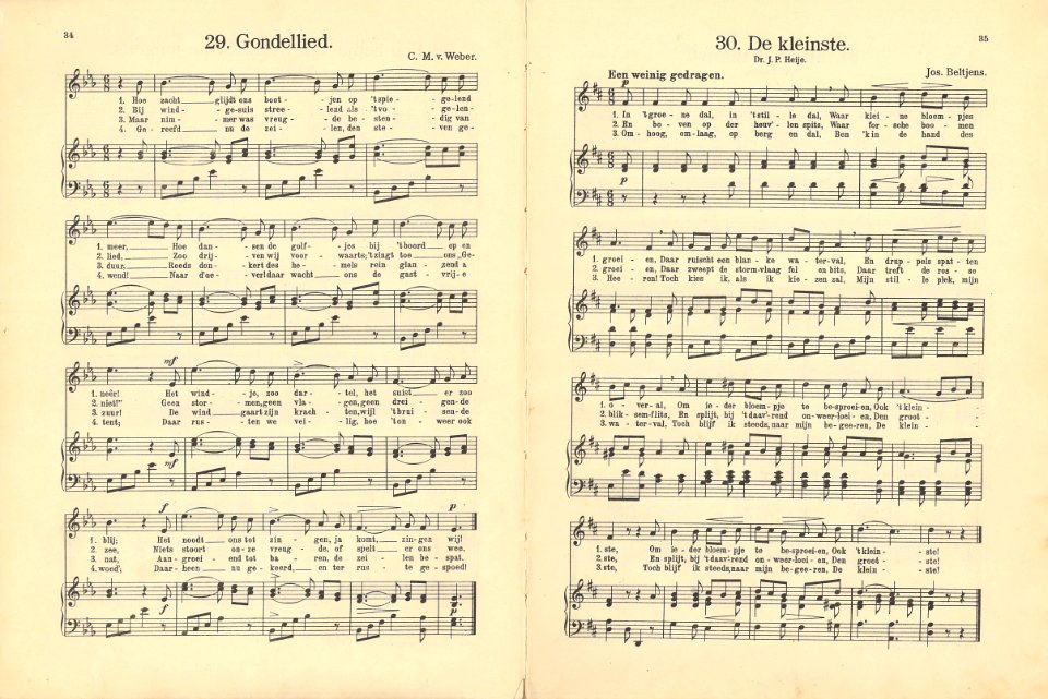 29 Gondellied, pagina 34 & 30 De kleinste, pagina 35