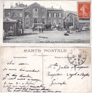 2999. Lille - la gare St Sauveur Vº-rº