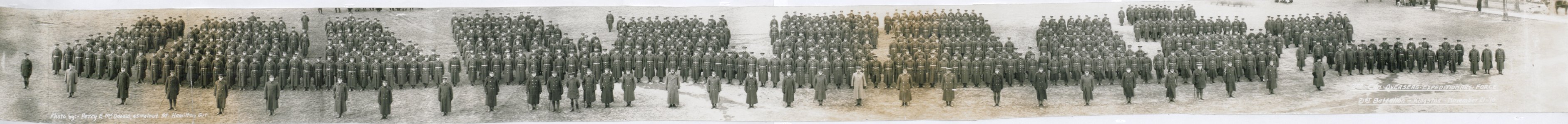 2nd Canadian Overseas Expeditionary Force, 21st Battalion, Kingston, Nov. 21, 1914. (In column of sections.) (HS85-10-29774)