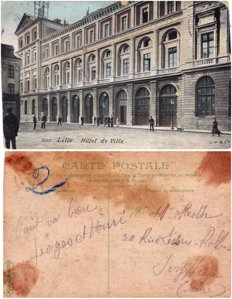 3013 . Lille — Hôtel de Ville.vº- rº