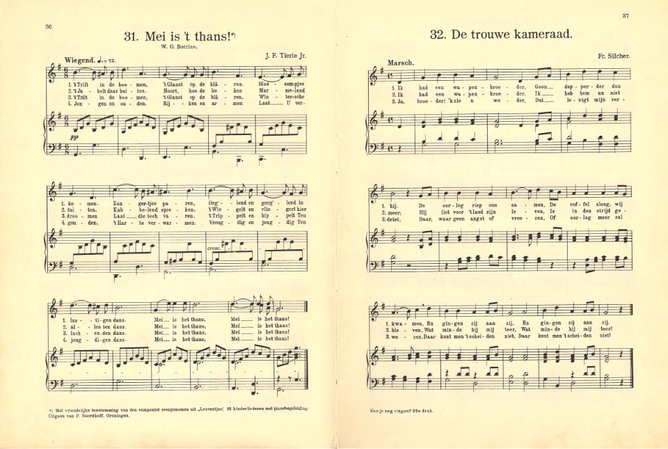 31 Mei is 't thans, pagina 36 & 32 De trouwe kameraad, pagina 37