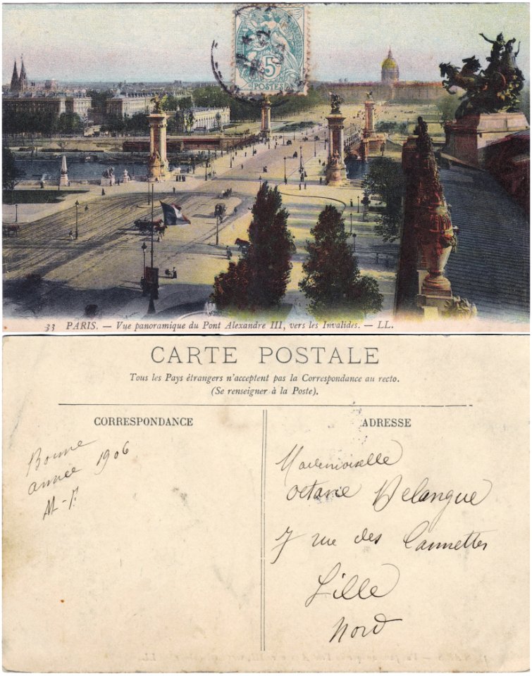 33 PARIS — Vue panoramique du Pont Alexandre III — LL