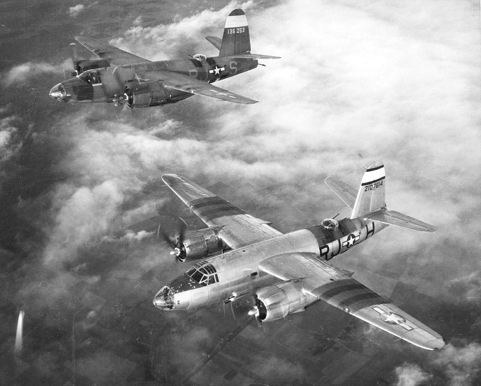 323d Bombardment Group B-26 Marauders in Formation