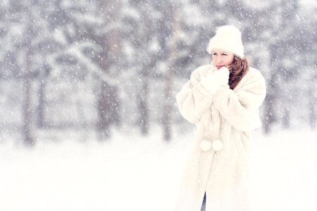 Christmas woman shivering