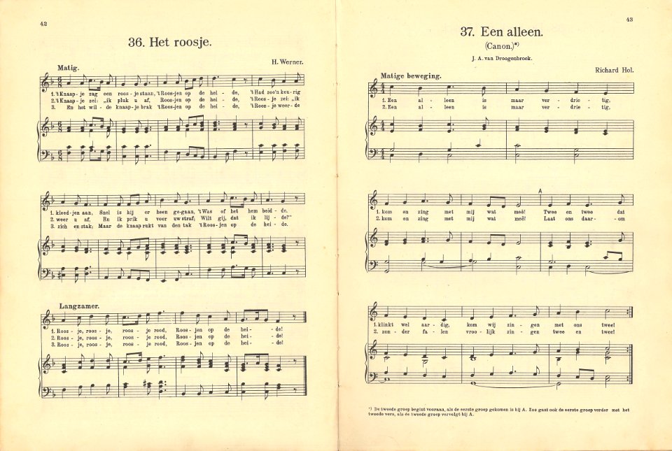 36 Het roosje, pagina 42 & 37 Een alleen, pagina 43