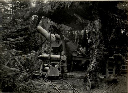 38 cm Mörser Barbara auf Cost alta. Aufgenommen im Mai 1916. (BildID 15535785)