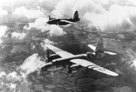 394th Bombardment Group B-26 Formation over France photo