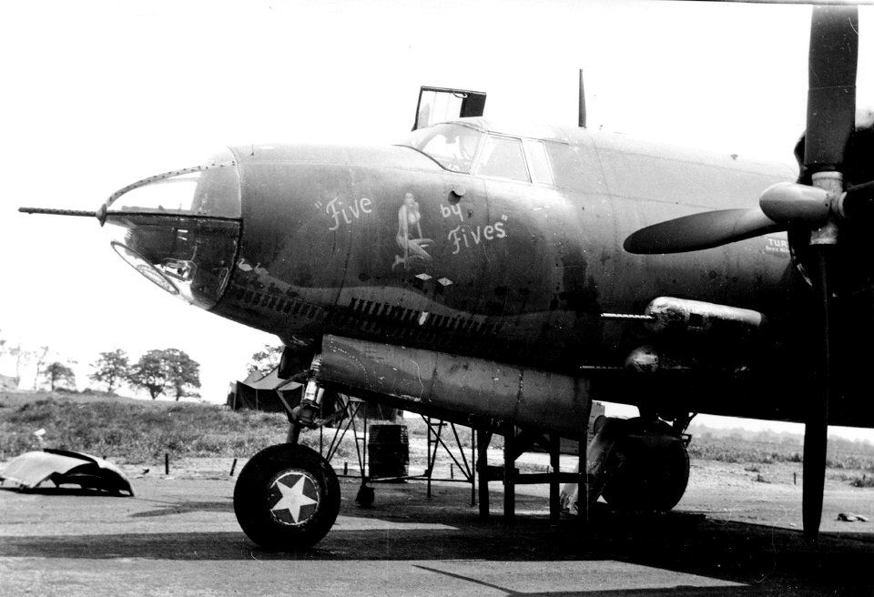 387th Bombardment Group - Crew of Martin B-26 Marauder Five By Fives