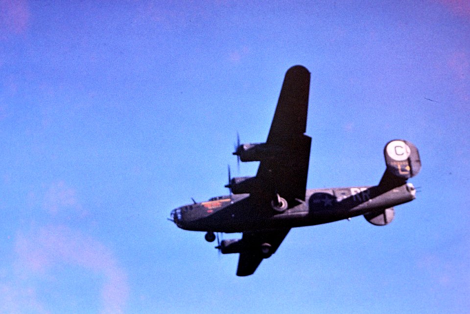 389th Bombardment Group B-24 Liberator landing at RAF Hethel