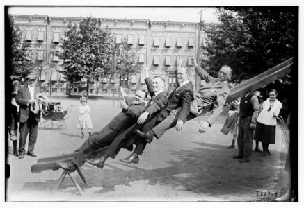 4 men on slide in park LCCN2014710846