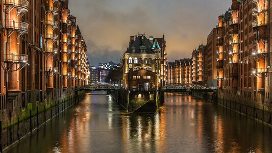 Waters reflection speicherstadt photo