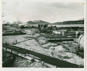 4-64. Seward - Shows damage and debris caused principally by sea wave-surges - probably true tsunamis (looking N) (33533851296)