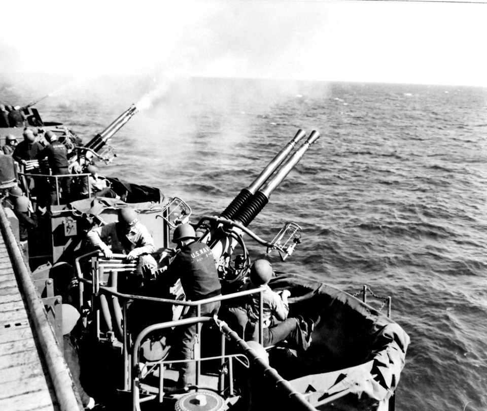 40mm Gunnery Practice on Hoggatt Bay (CVE-75)