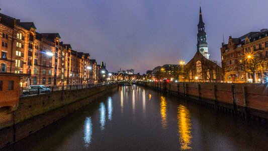 Waters reflection speicherstadt