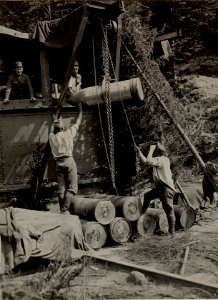 42 cm Haubitzen Stellung im Canaltal bei GUGG. Aufziehen der Munition. (BildID 15479200)