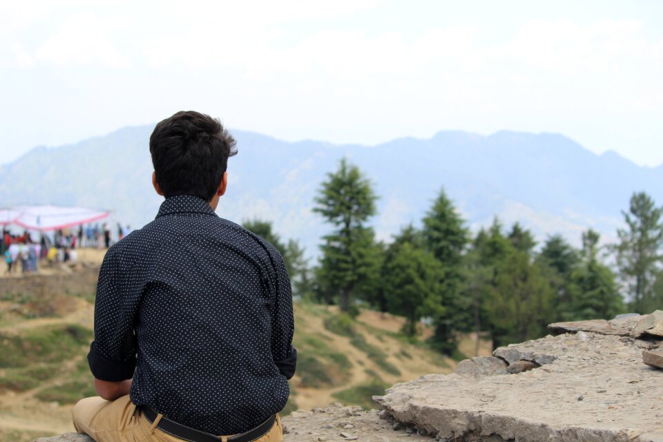 Alone thinking stare