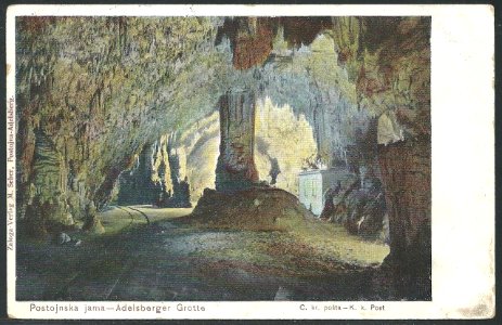 439.Postcard of Postojna Cave by Maks Šeber 1908