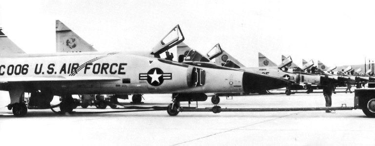 431st Fighter-Interceptor Squadron Convair F-102 Delta Daggers on flightline 2