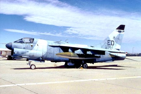 445th Flight Test Squadron YA-7F Corsair II 71-0344 on parking ramp