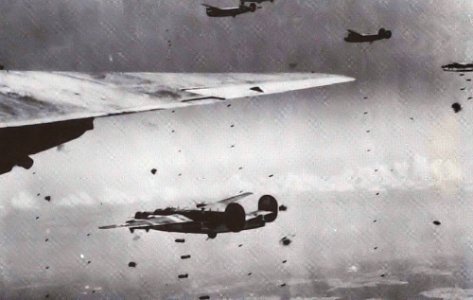 460th Bombardment Group B-24 Liberators bombing photo